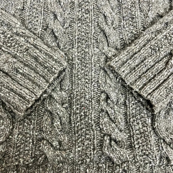 VTG Ralph Lauren Green Wool Fisherman Hand Knit 1/4 Zip Sweater Mens Size Large - Picture 6 of 9